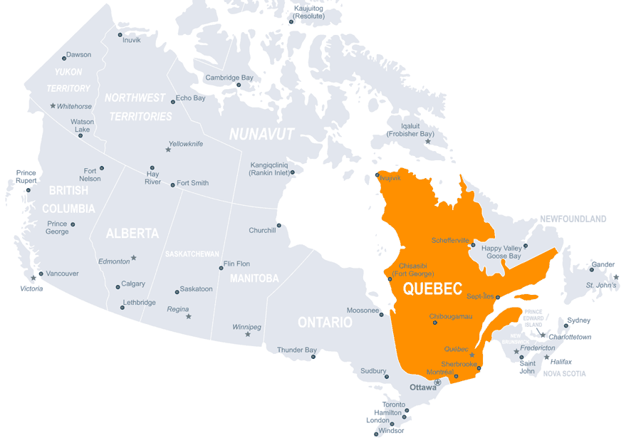 Kanada Karte Quebec
