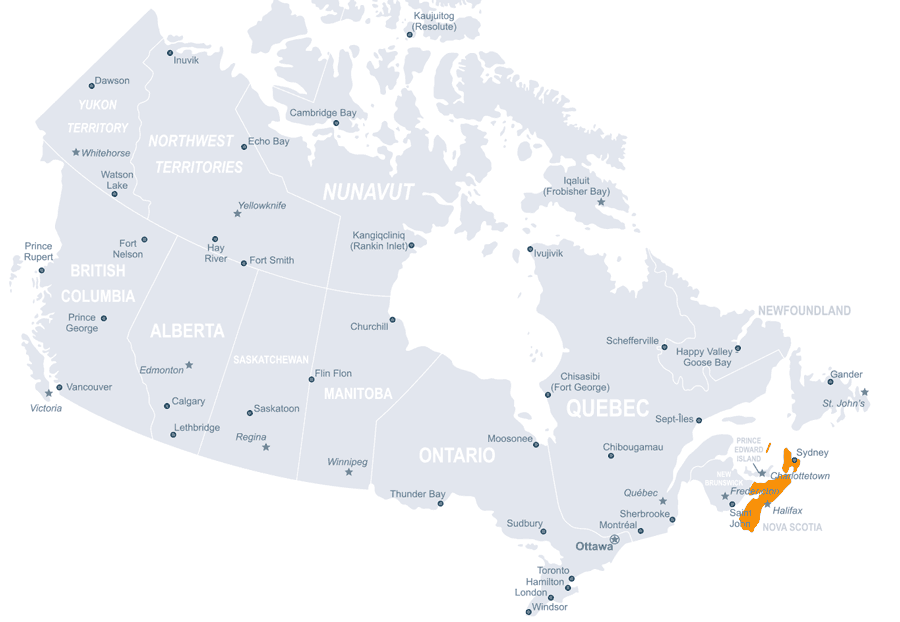 Nova Scotia Neu Schottland Kanada Karte