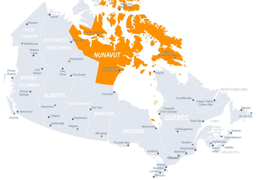 Nunavut Kanada Karte